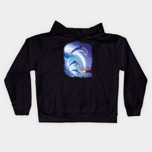 Happy Dolphin Family Kids Hoodie